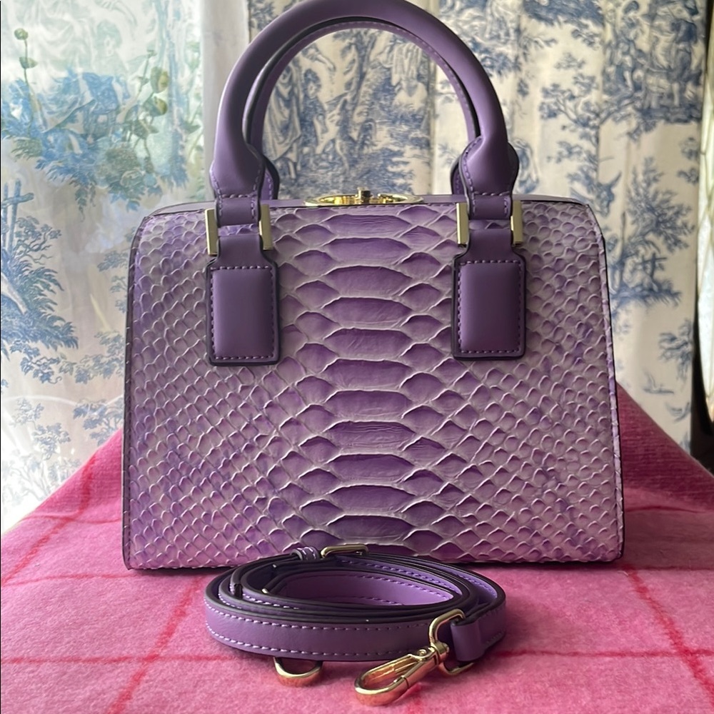Purple Snake Print Handbag